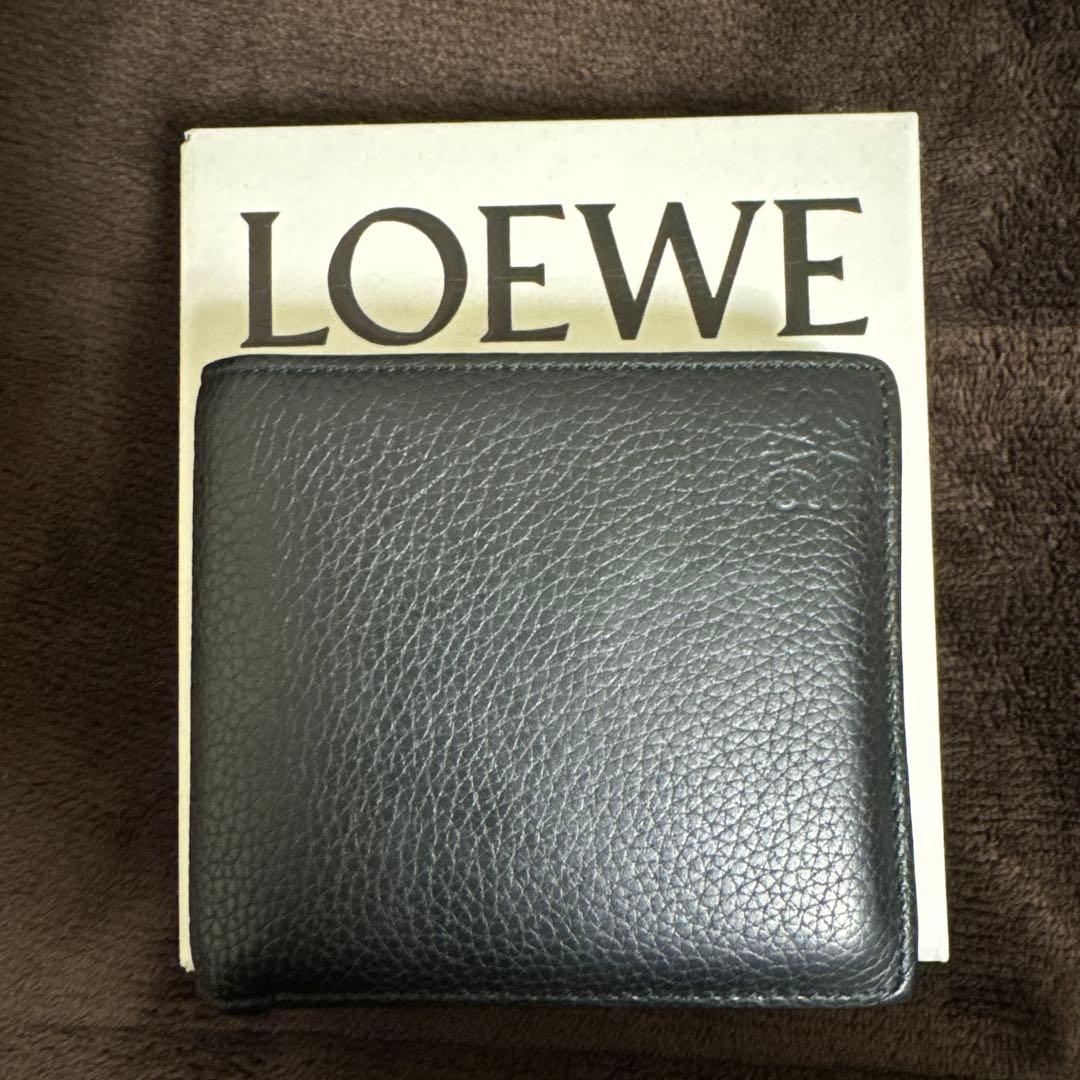 モ*ー様 LOEWE 二つ折り財布 ブラック