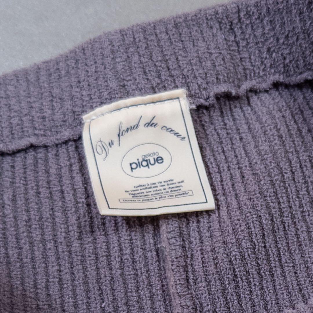 ジェラートピケ エアモコフラワーロゴジャガードミニワンピース　モコレギンスセット