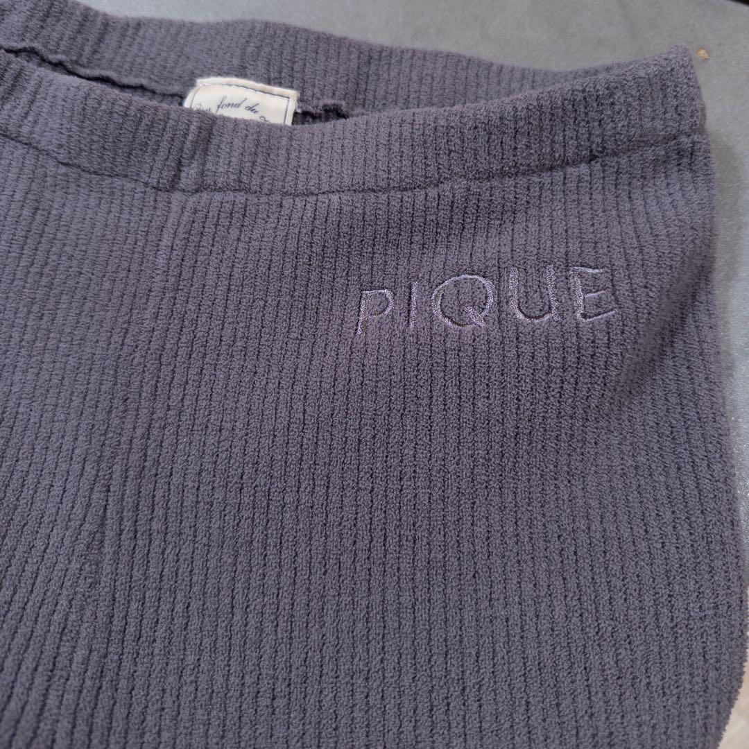 ジェラートピケ エアモコフラワーロゴジャガードミニワンピース　モコレギンスセット