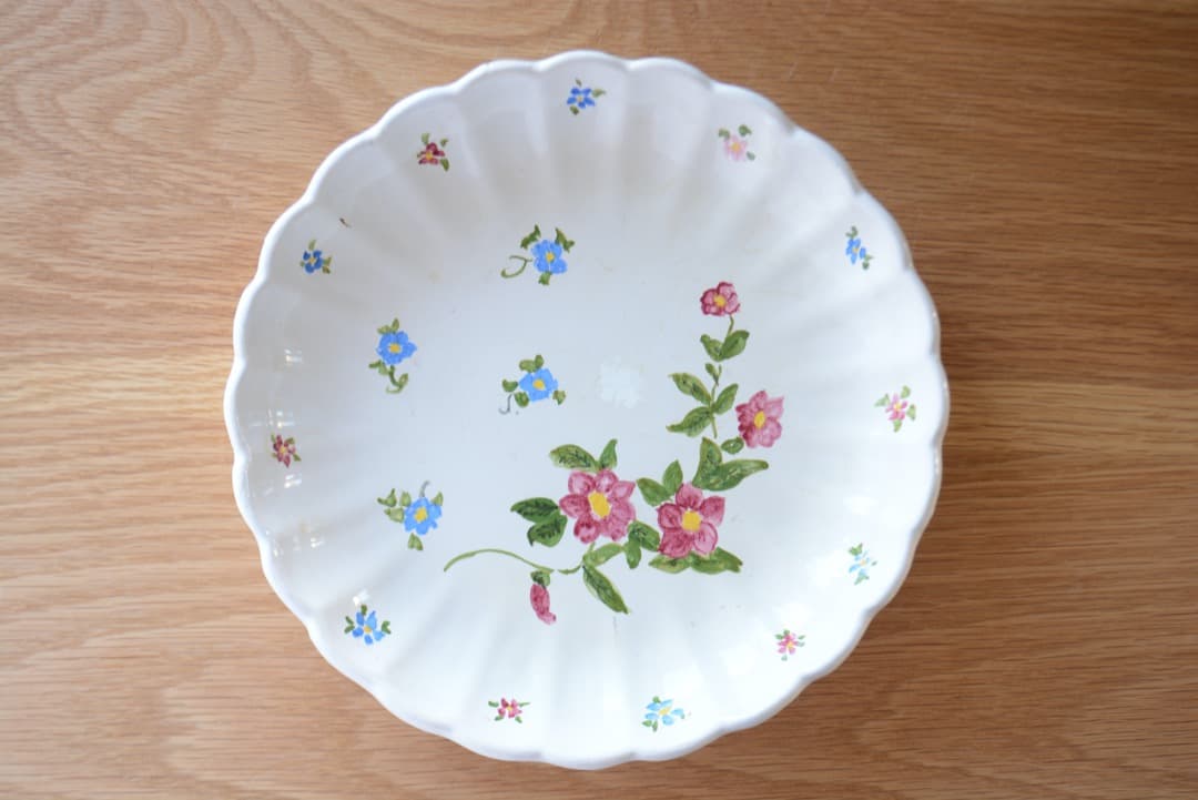 フランスアンティーク　サンタマン    ファイアンス白錫釉    プレート