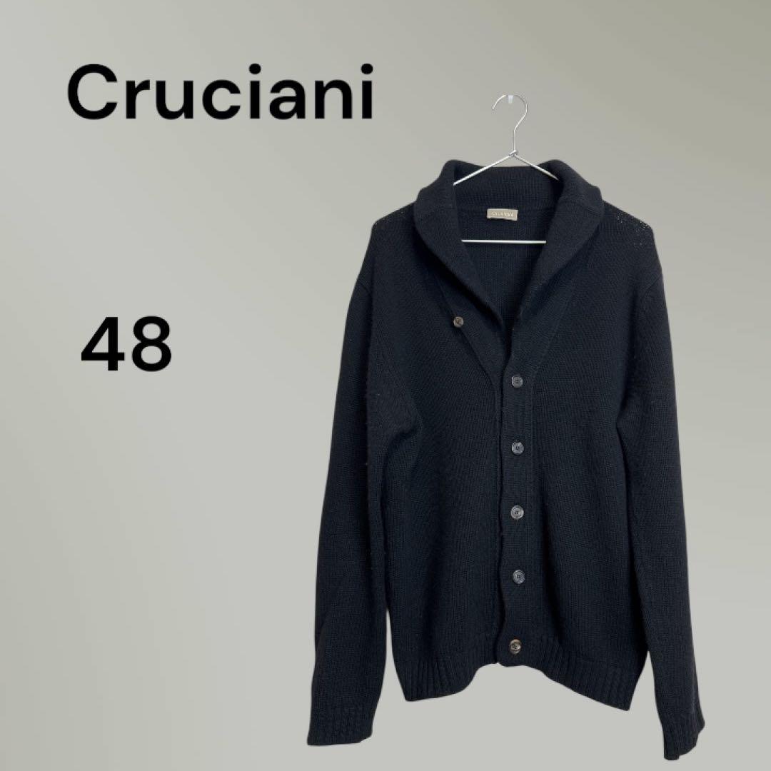 にょにょ　Cruciani ウールニットカーディガン 48 ブラック