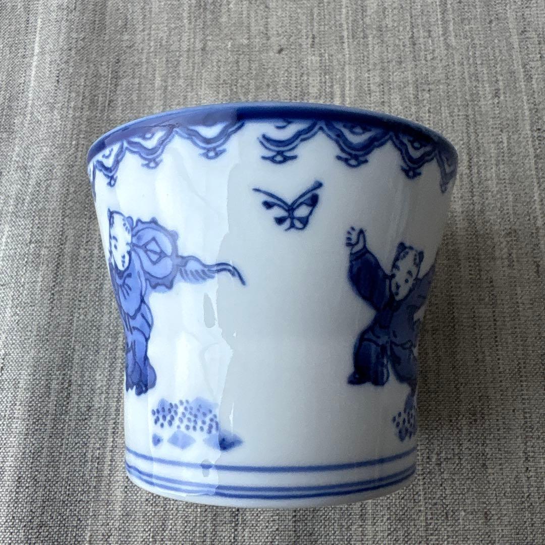 確認用　有田焼 鍋島焼 唐子 蕎麦猪口 フリーカップ 5個セット レトロ 印判