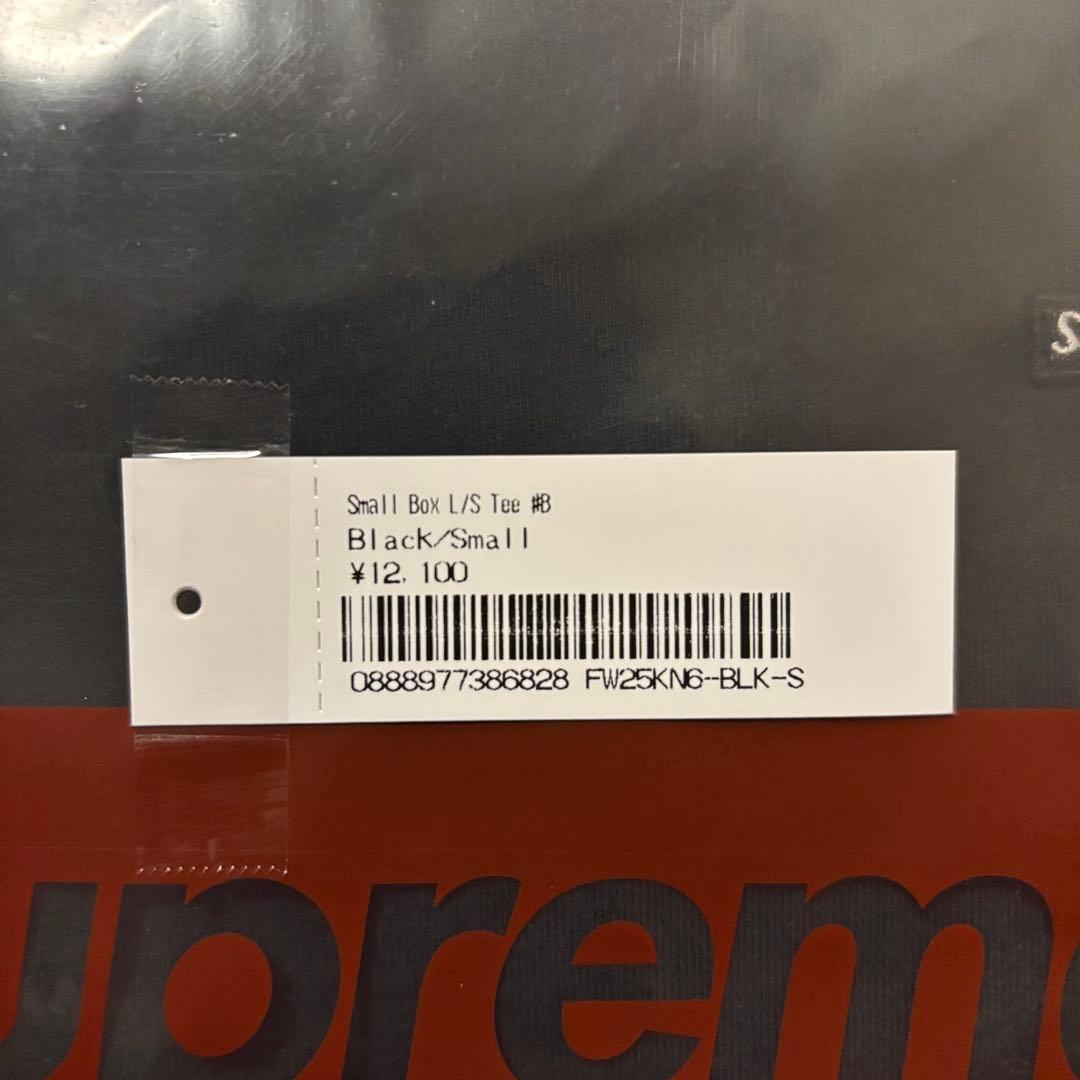 25FW Supreme Small Box L/S Tee 黒S キムタク