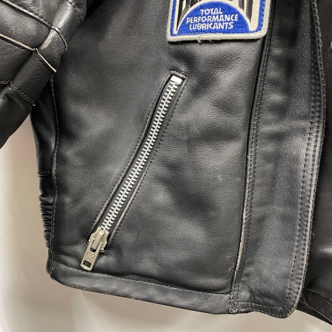 【U62】 訳あり VANSON バンソン レザージャケット 36 ワッペン