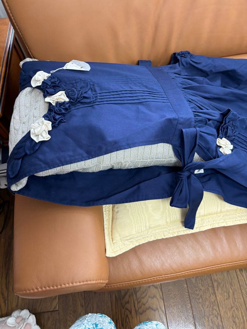 ネイビー　エプロン