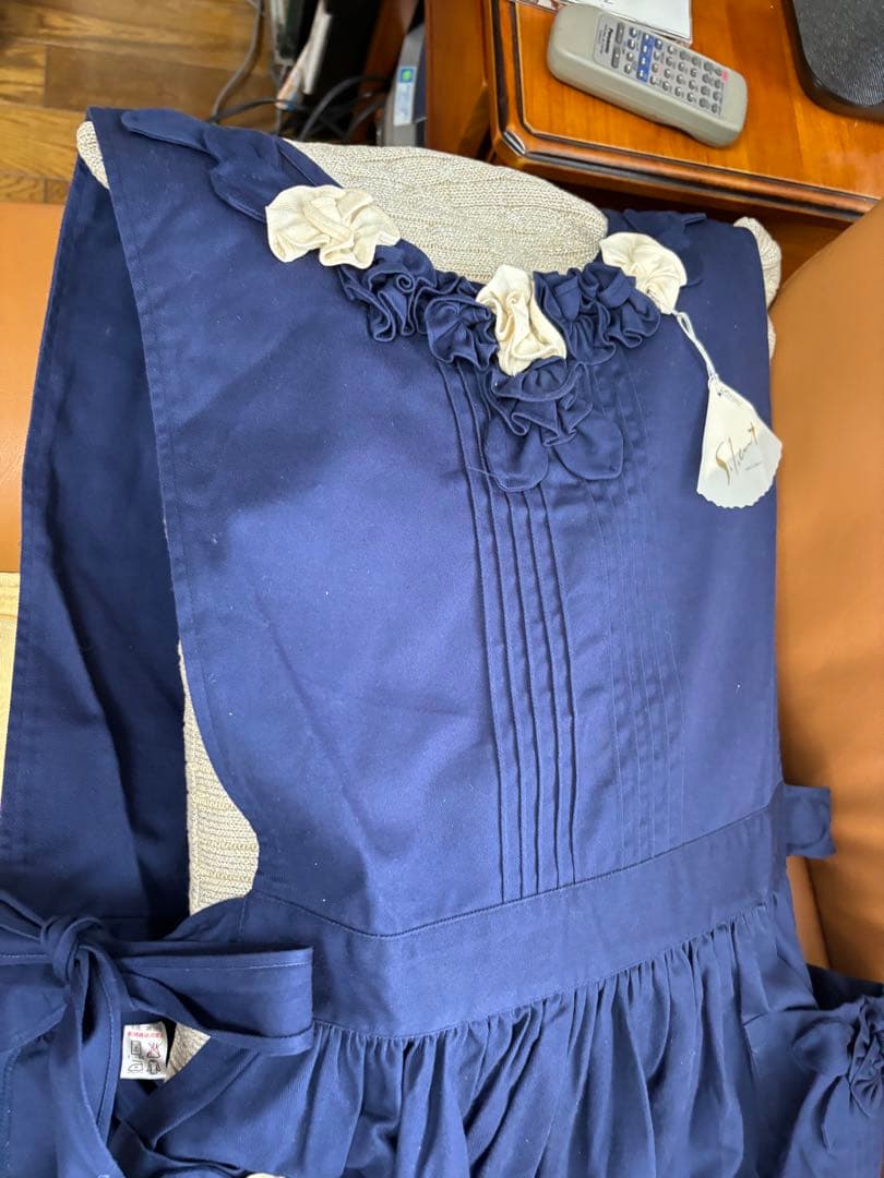 ネイビー　エプロン