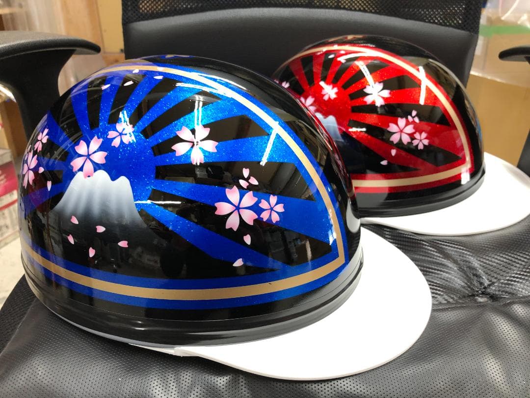 コルク半　カスタム　富士日章　三つボタン　黒赤黒青　ラメ　桜　セット