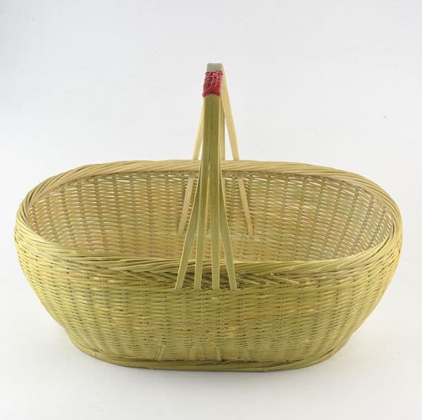 竹細工 極上品 かご 収納 手作工芸品 市場かご 手提かご 買い物かご 新品