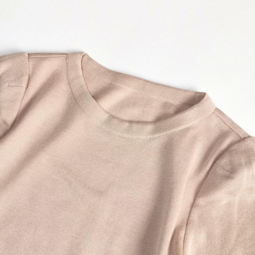 【美品✨】フォクシー シルクカシミヤニット ロゴチャーム スリット ピンク 38