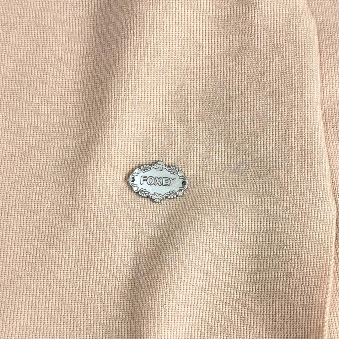 【美品✨】フォクシー シルクカシミヤニット ロゴチャーム スリット ピンク 38