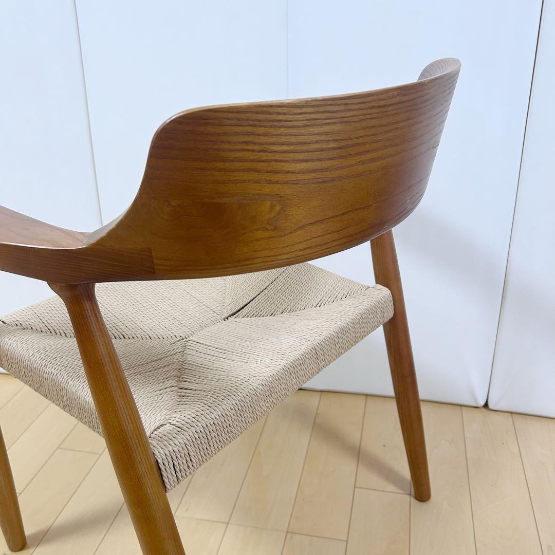 ペーパーコード　アームチェア　アッシュ　タンスのゲン ブラウン　天然木　無垢材④