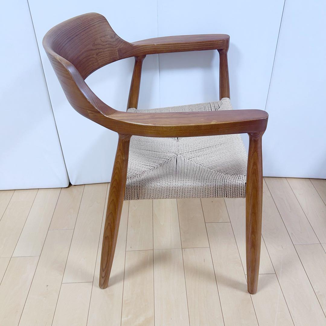 ペーパーコード　アームチェア　アッシュ　タンスのゲン ブラウン　天然木　無垢材④