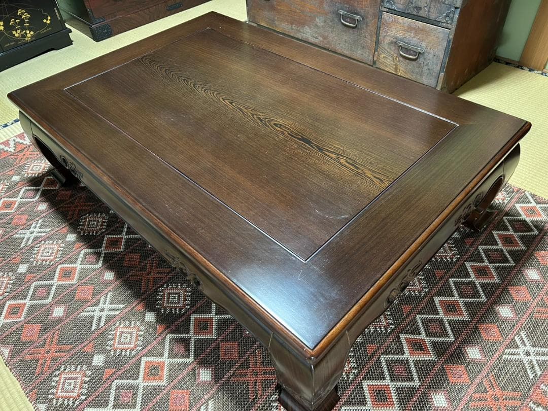 カリモク　座卓　ローテーブル　小ぶり　昭和レトロ　ちゃぶ台