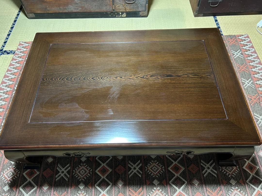 カリモク　座卓　ローテーブル　小ぶり　昭和レトロ　ちゃぶ台