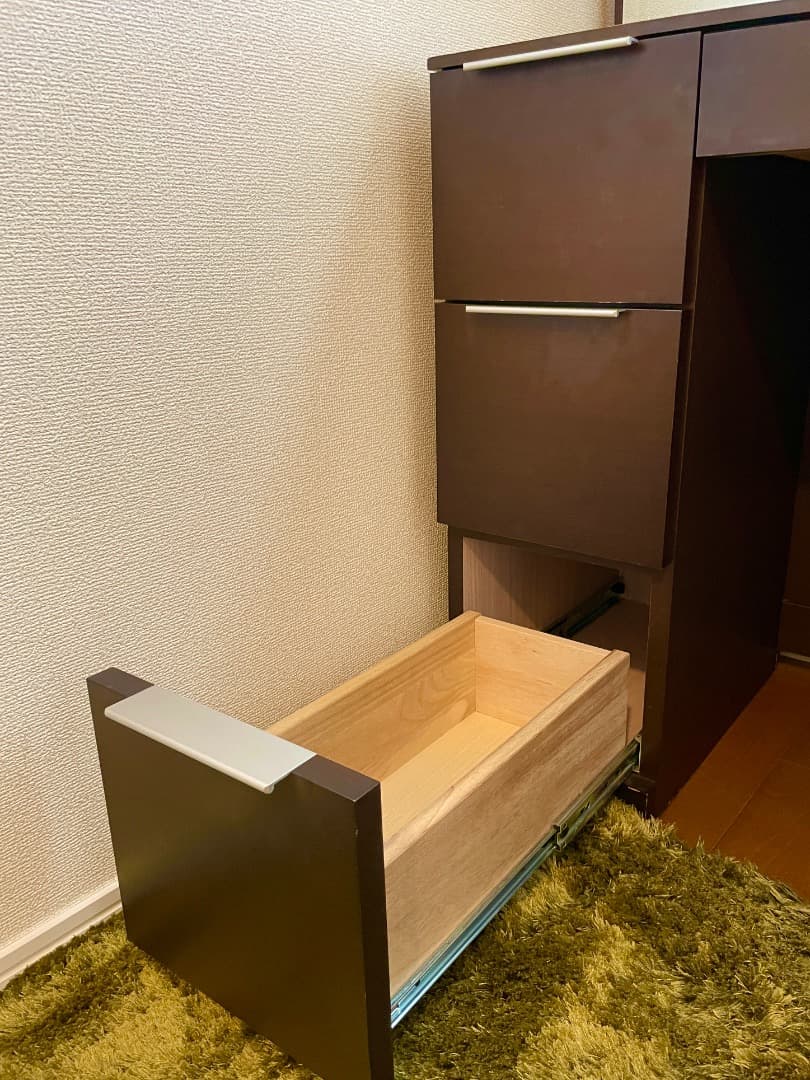 ドレッサー　ワイドミラー、大容量収納