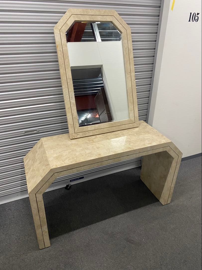 大塚家具 IDC 高級ドレッサー 化粧台　ミラー　セット石調 木製