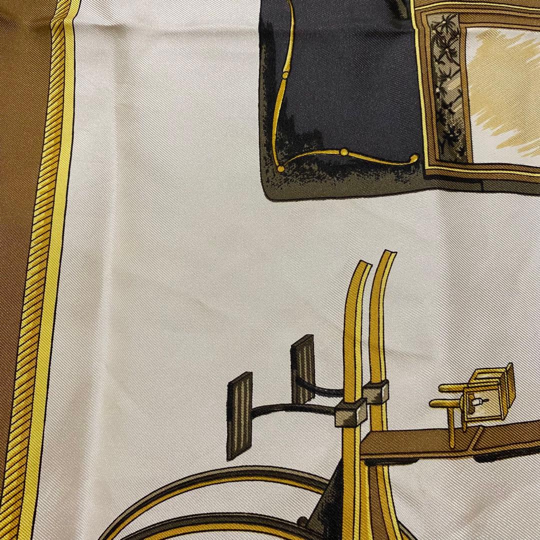 HERMES カレ90 大判シルクスカーフ 折畳み式幌の馬車 エルメス