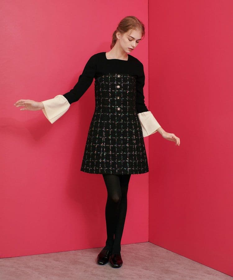 24AW CAMPOREラメツイードベアワンピース