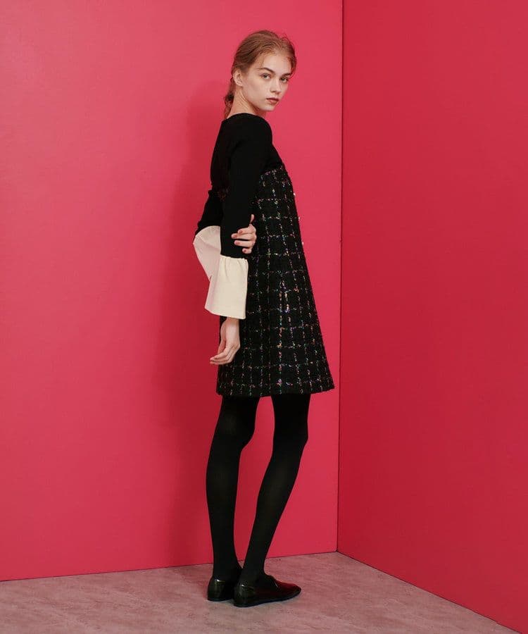 24AW CAMPOREラメツイードベアワンピース