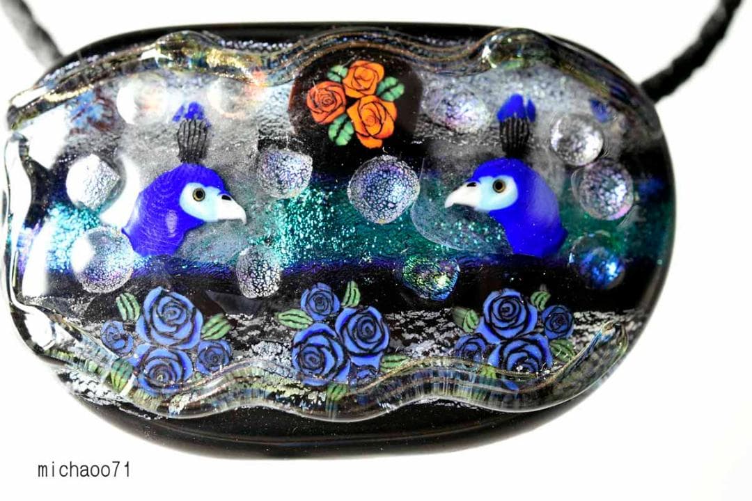 とんぼ玉 トンボ玉 蜻蛉玉 ペンダントトップ ガラス細工 13455-491