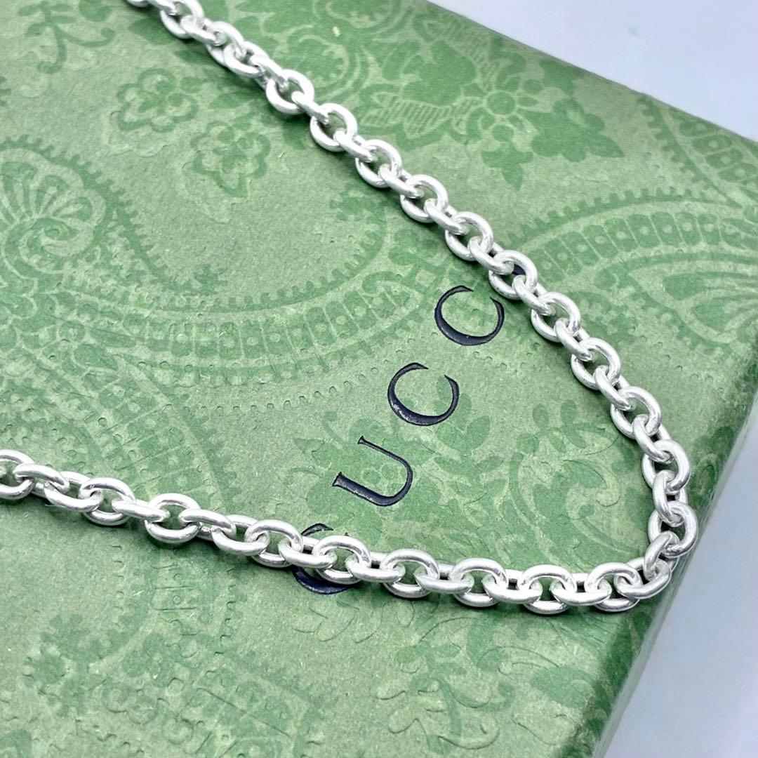 GUCCI グッチ　あずき　チェーンのみ　ネックレス　シルバー925　美品