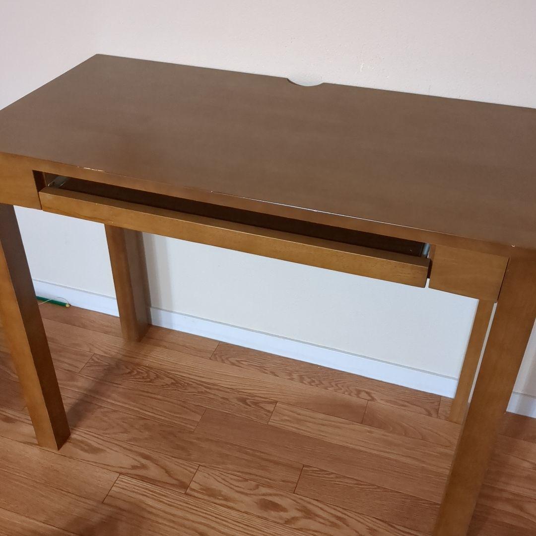 木製デスク 引き出し付き ライトブラウン