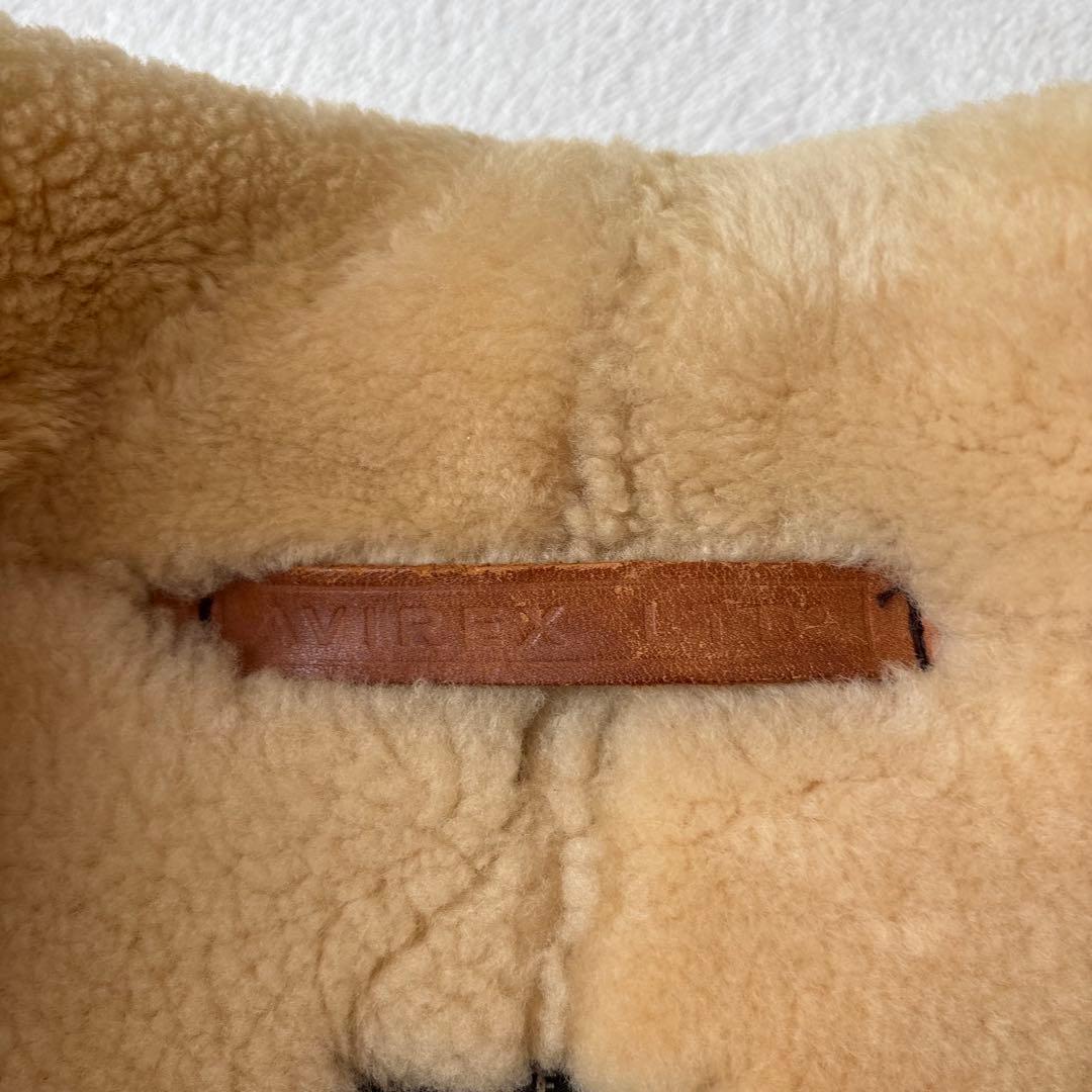 【美品】アヴィレックス　ムートンジャケット　フライトジャケット　羊革　38
