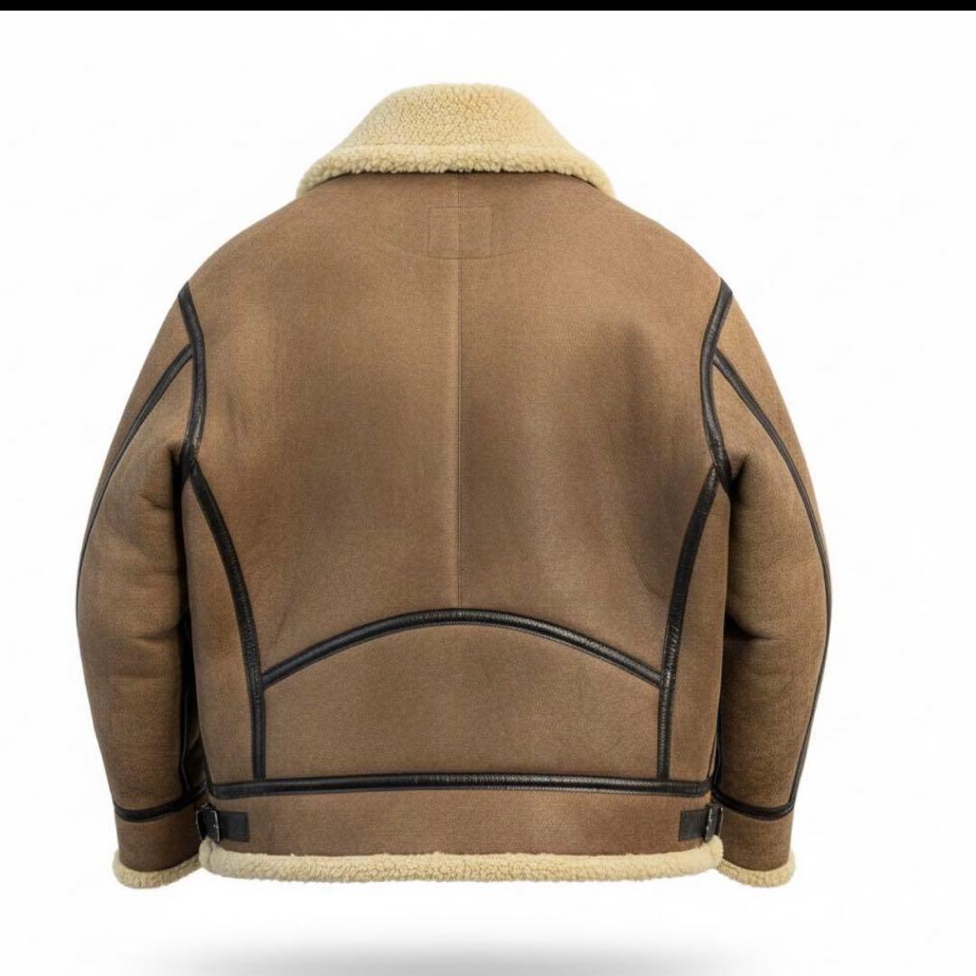 【美品】アヴィレックス　ムートンジャケット　フライトジャケット　羊革　38
