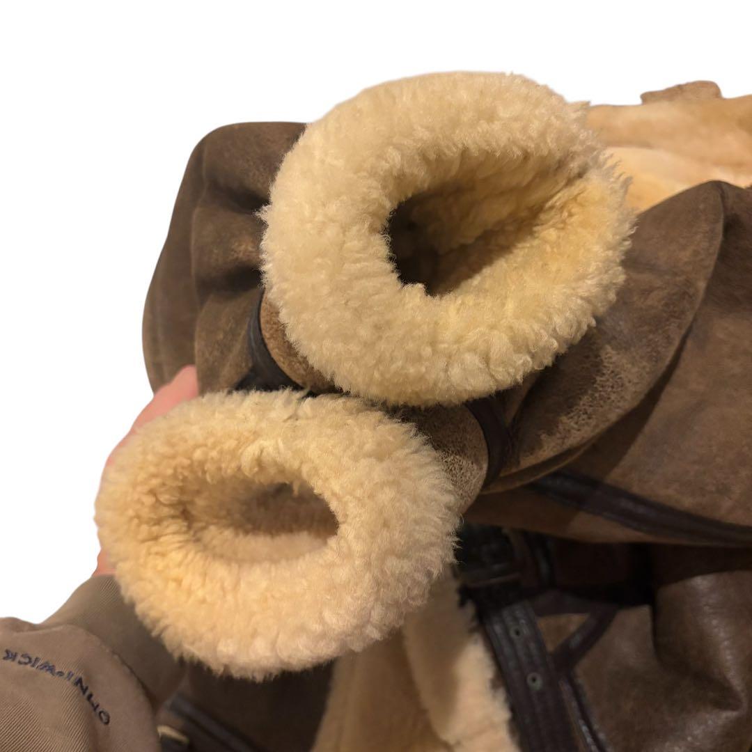 【美品】アヴィレックス　ムートンジャケット　フライトジャケット　羊革　38