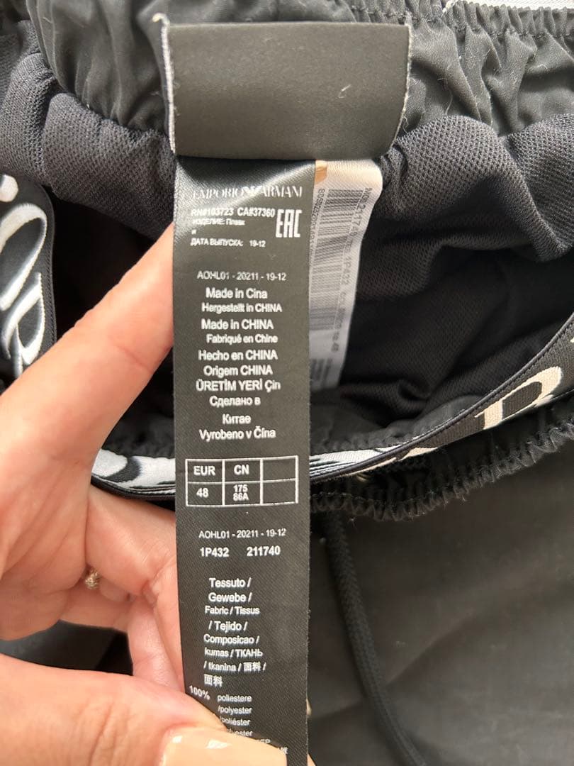 美品　エンポリオアルマーニ　メンズ　スイムウェア　ショートパンツ　M 黒