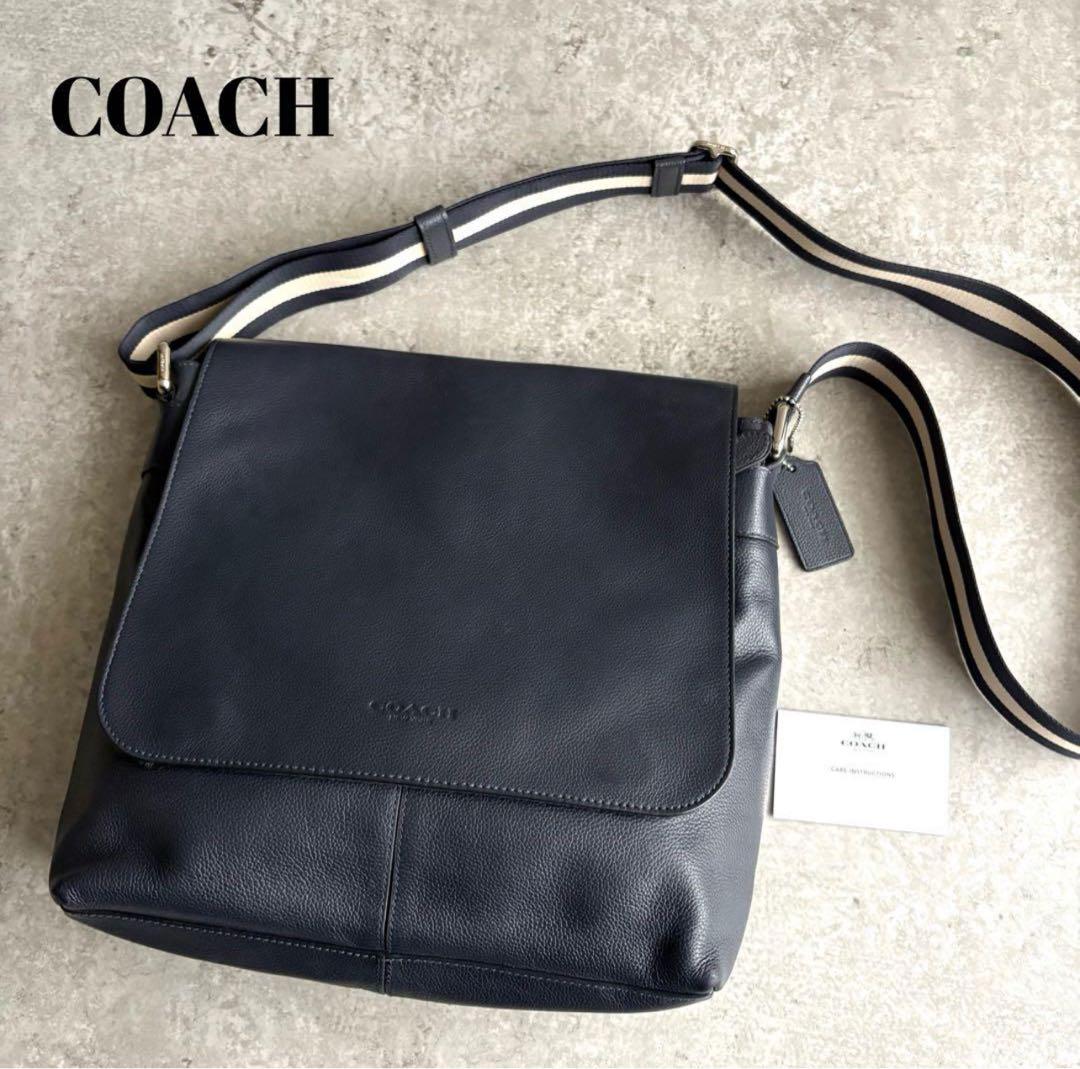 COACH チャールズ メッセンジャー ショルダーバッグ レザー　ブラック