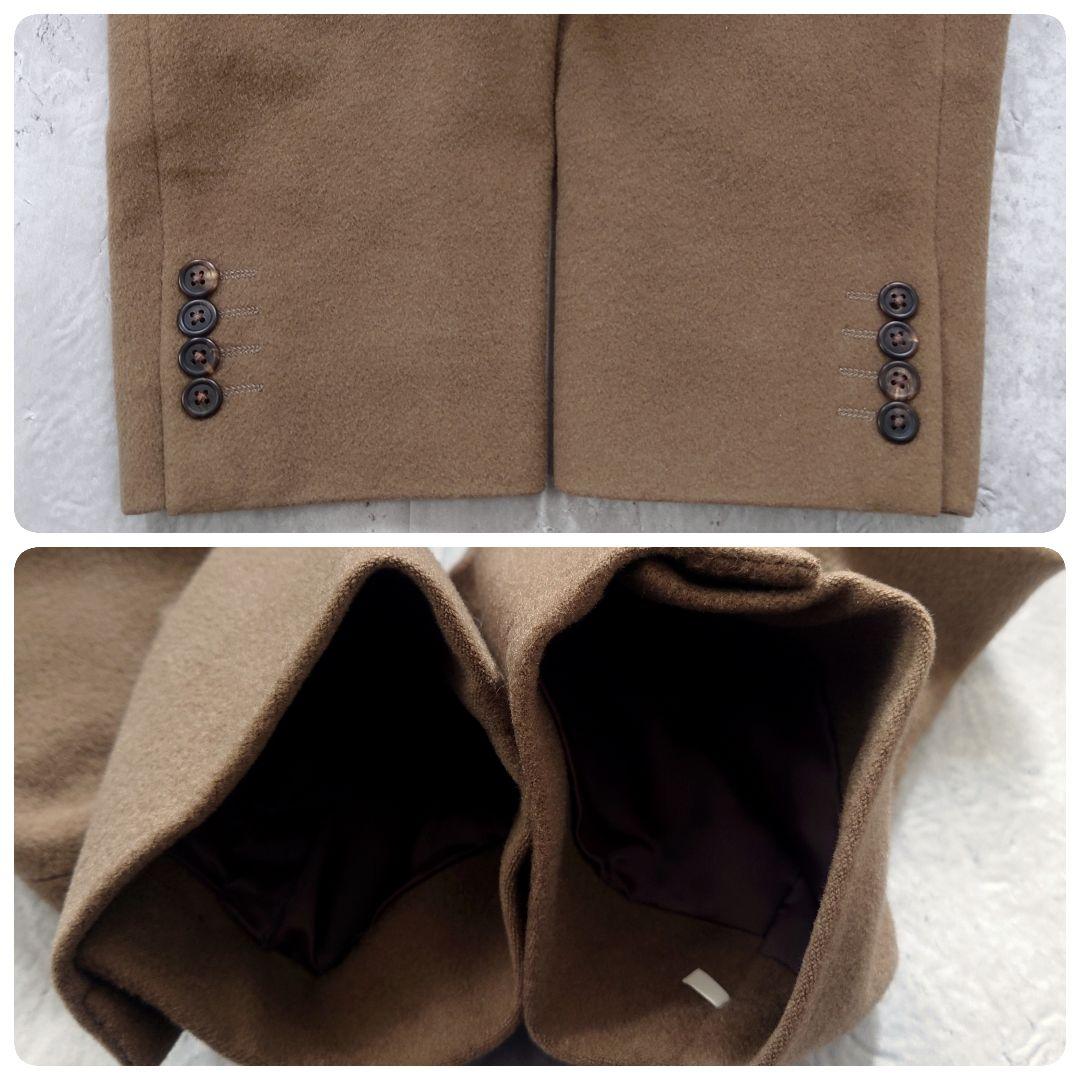 バーバリーズ ダブルブレストコート ウールカシミヤ ロング くすみカーキ