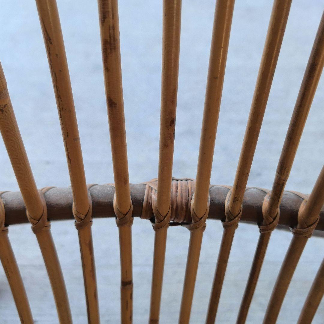 籐　お洒落なチェア　ローチェア　2脚セット