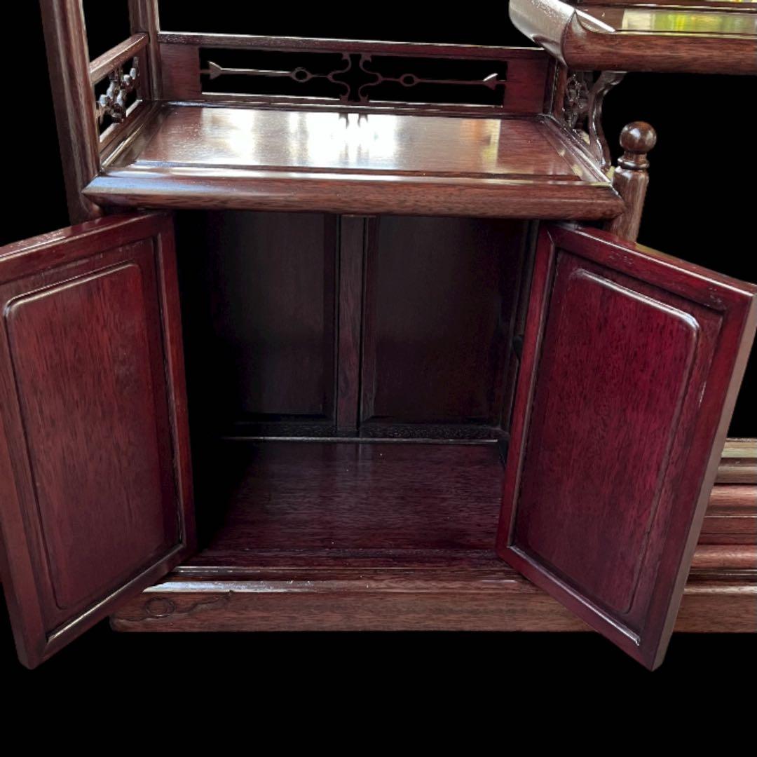 茶箪笥、飾り棚、茶棚、紫檀黒檀、アンティーク、レトロ、和風サイドボード、和食器棚