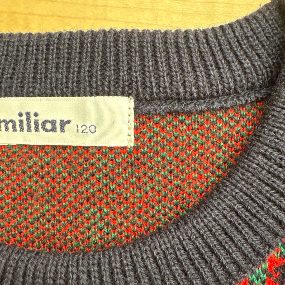 ファミリア　長袖ニットワンピース　120cm