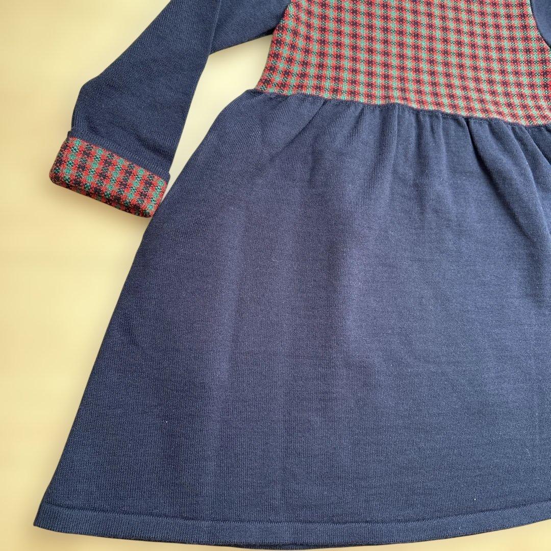 ファミリア　長袖ニットワンピース　120cm