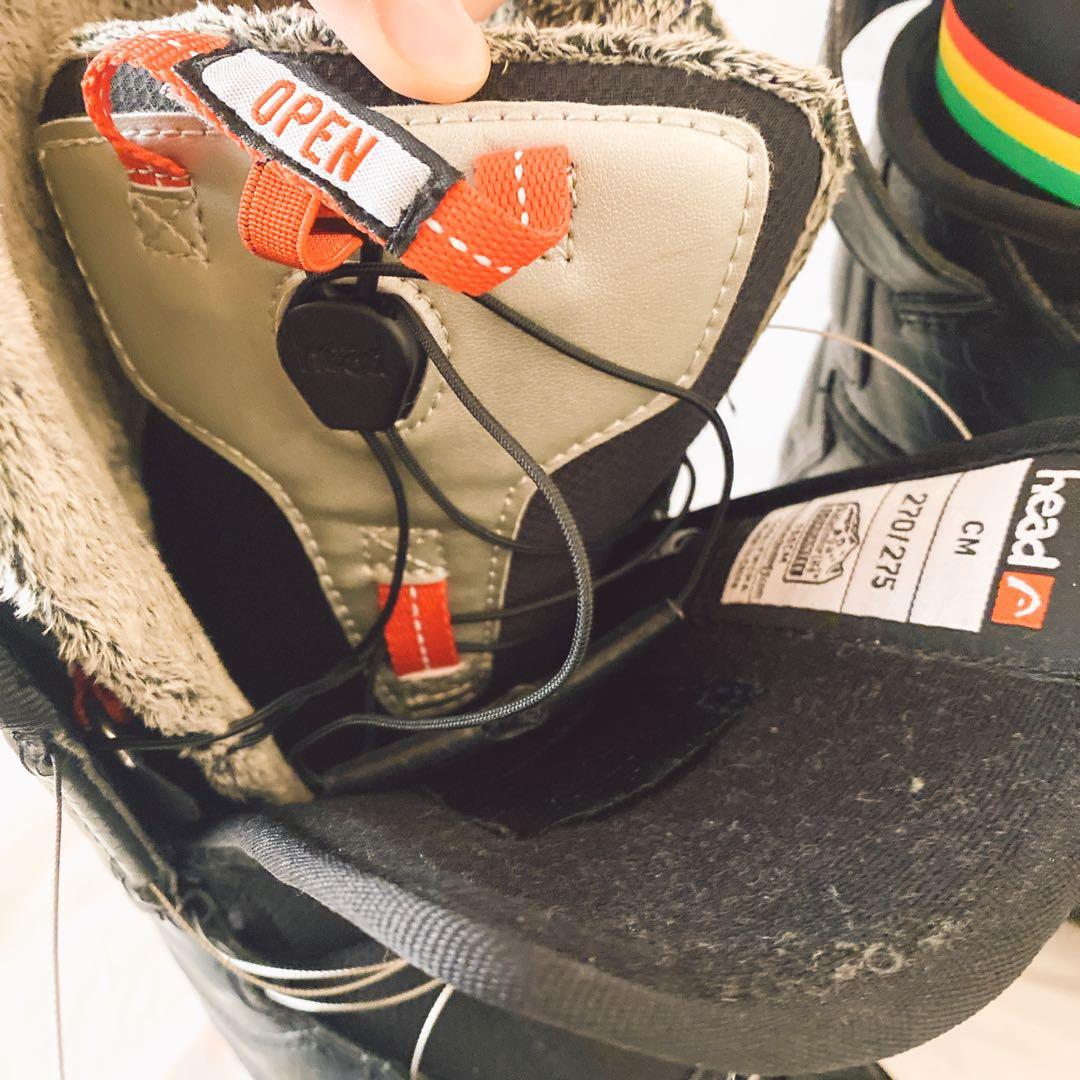 HEAD 27cm〜27.5cmスノーボードブーツ　ブラック　スノボブーツ　ボア