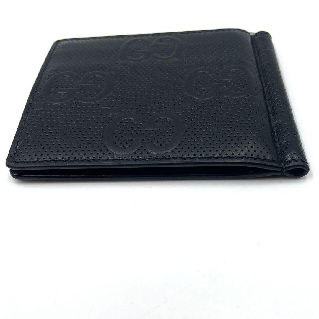 極美品 近年モデル●GUCCI マネークリップ カードケース ジャンボGG 黒