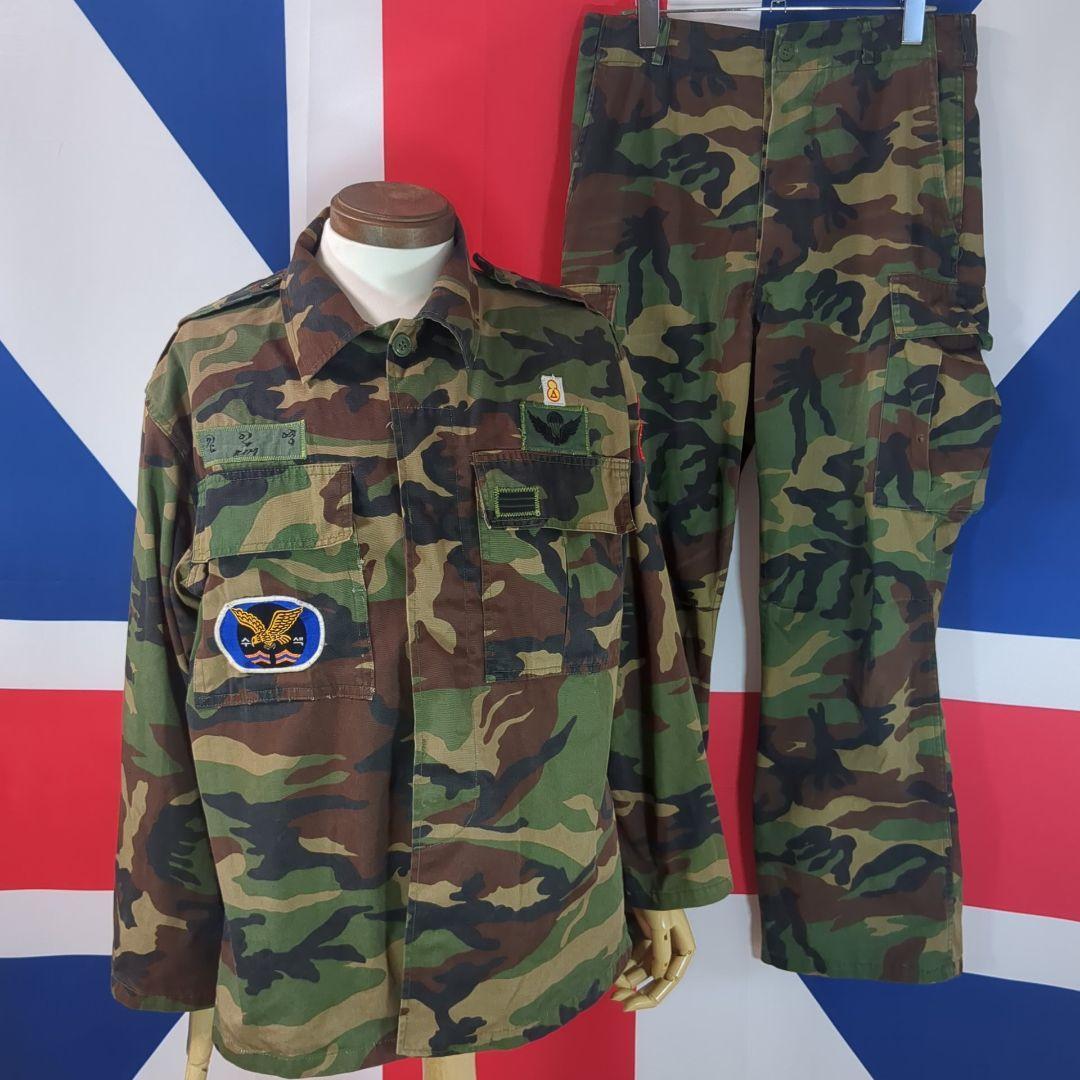 【実物】韓国陸軍 M90ウッドランド迷彩上下セット