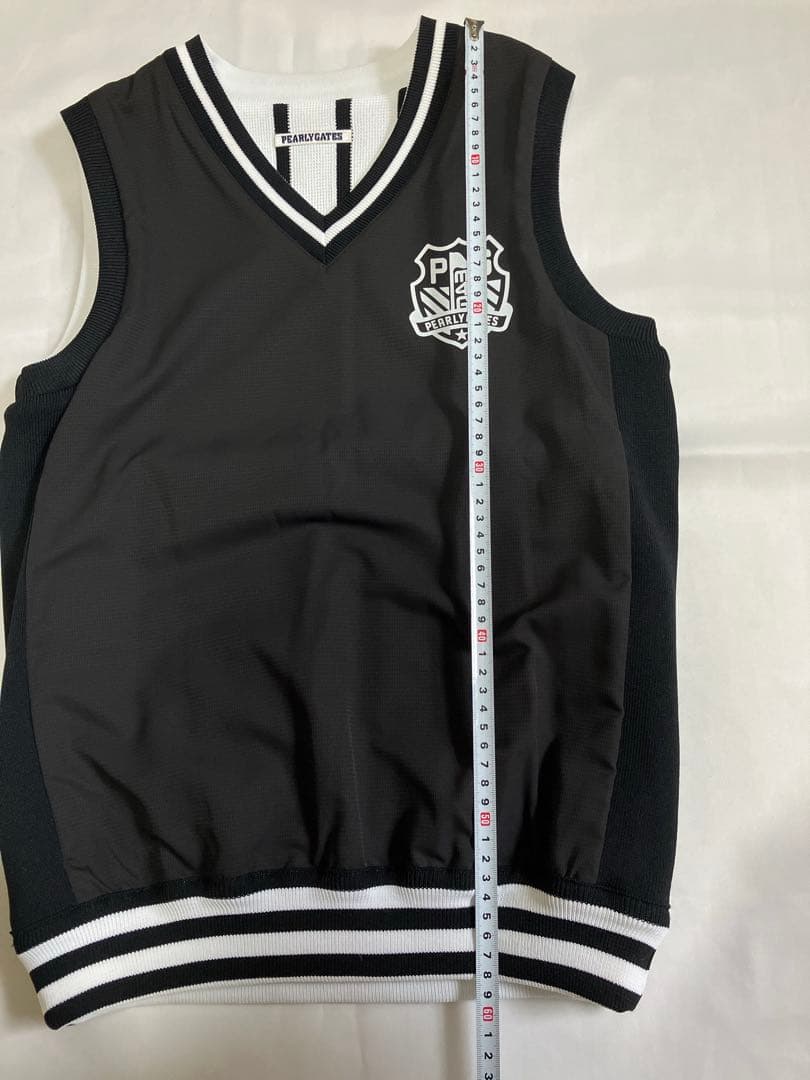 【美品】PEARLY GATES ベスト ブラック/ホワイト