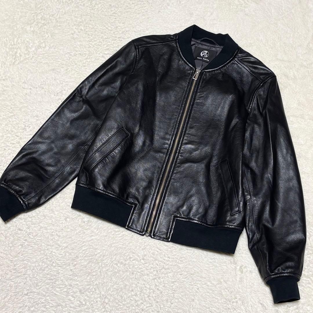 極美品　PS Paul Smith レザージャケット ラムレザー　ブラック　L
