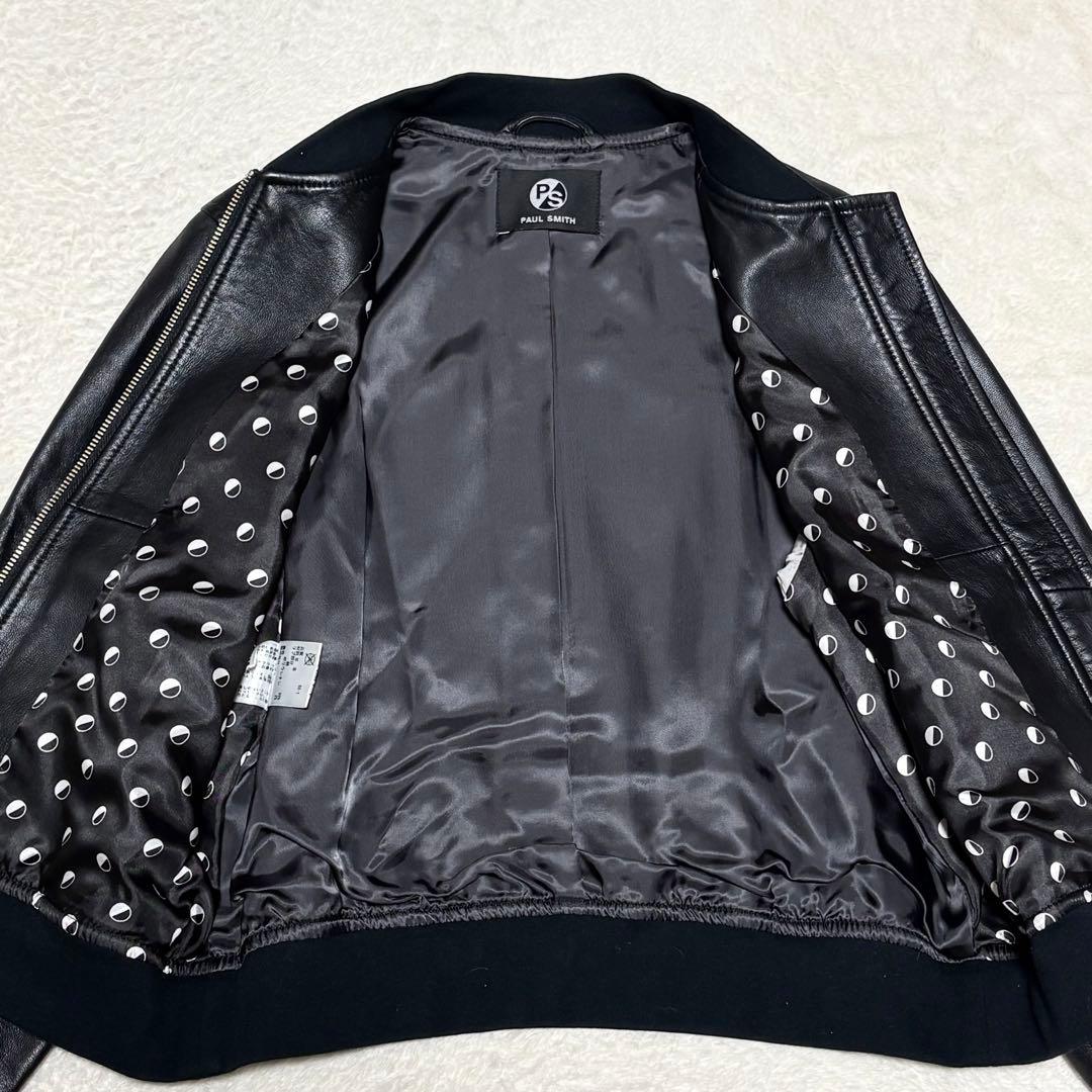 極美品　PS Paul Smith レザージャケット ラムレザー　ブラック　L