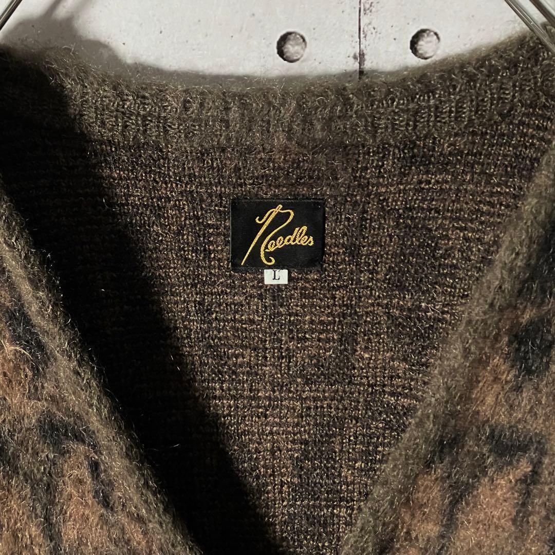 【即完売】Needlesニードルス☆蝶パピヨンモヘヤカーディガンL茶