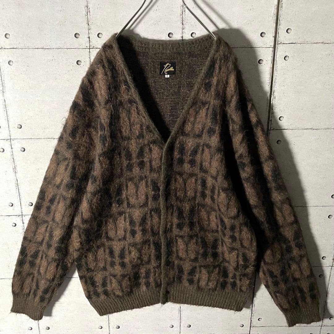 【即完売】Needlesニードルス☆蝶パピヨンモヘヤカーディガンL茶