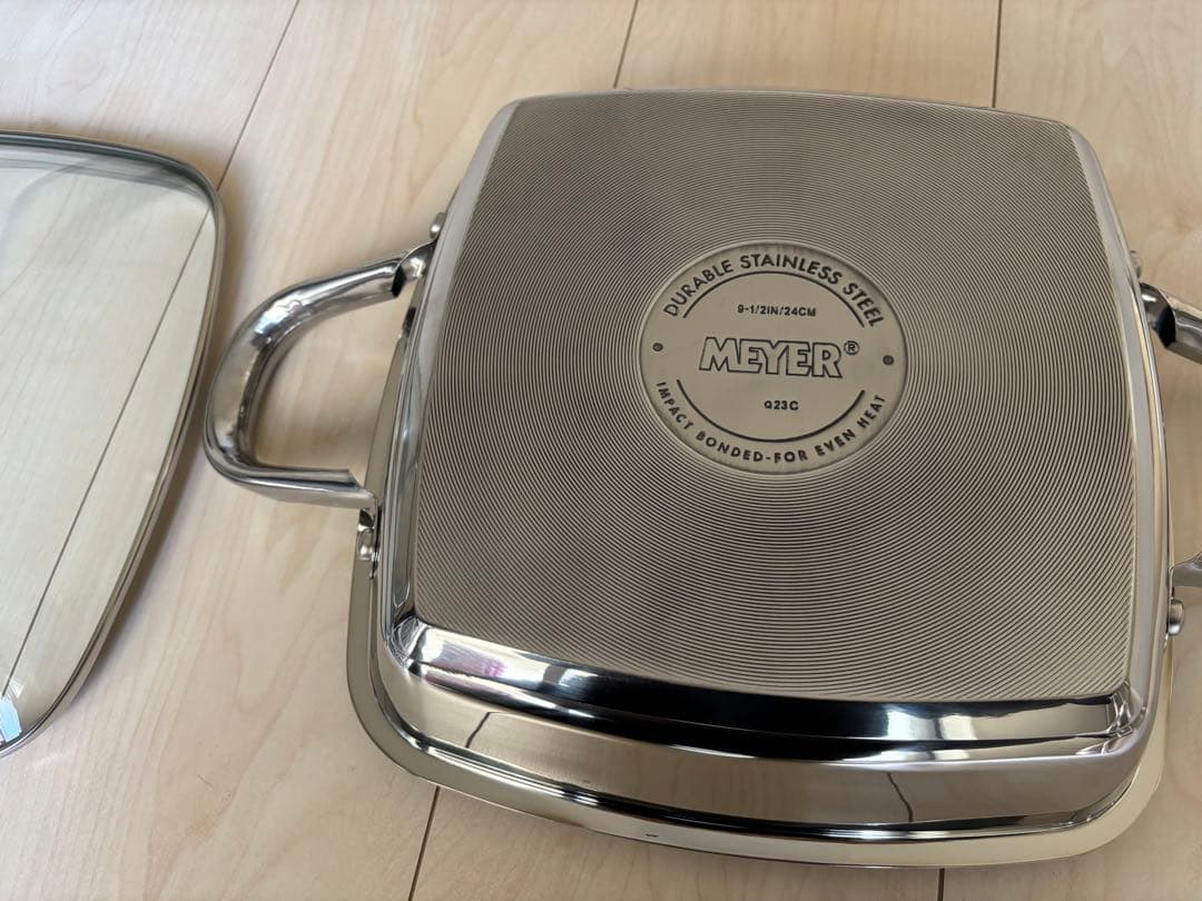 新品未使用 MEYER スクエアグリルパン プレス付き 24cm