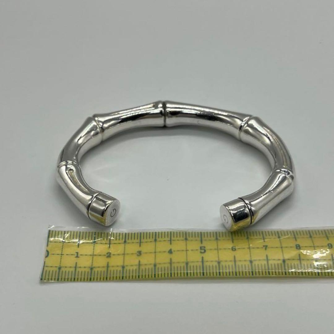 【GUCCI】グッチ シルバー バンブー バングル【付属品完備】⚠️