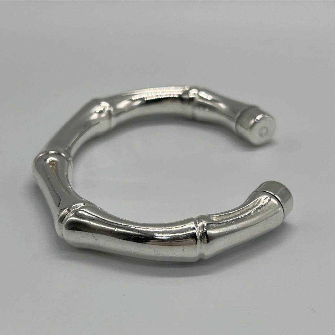 【GUCCI】グッチ シルバー バンブー バングル【付属品完備】⚠️