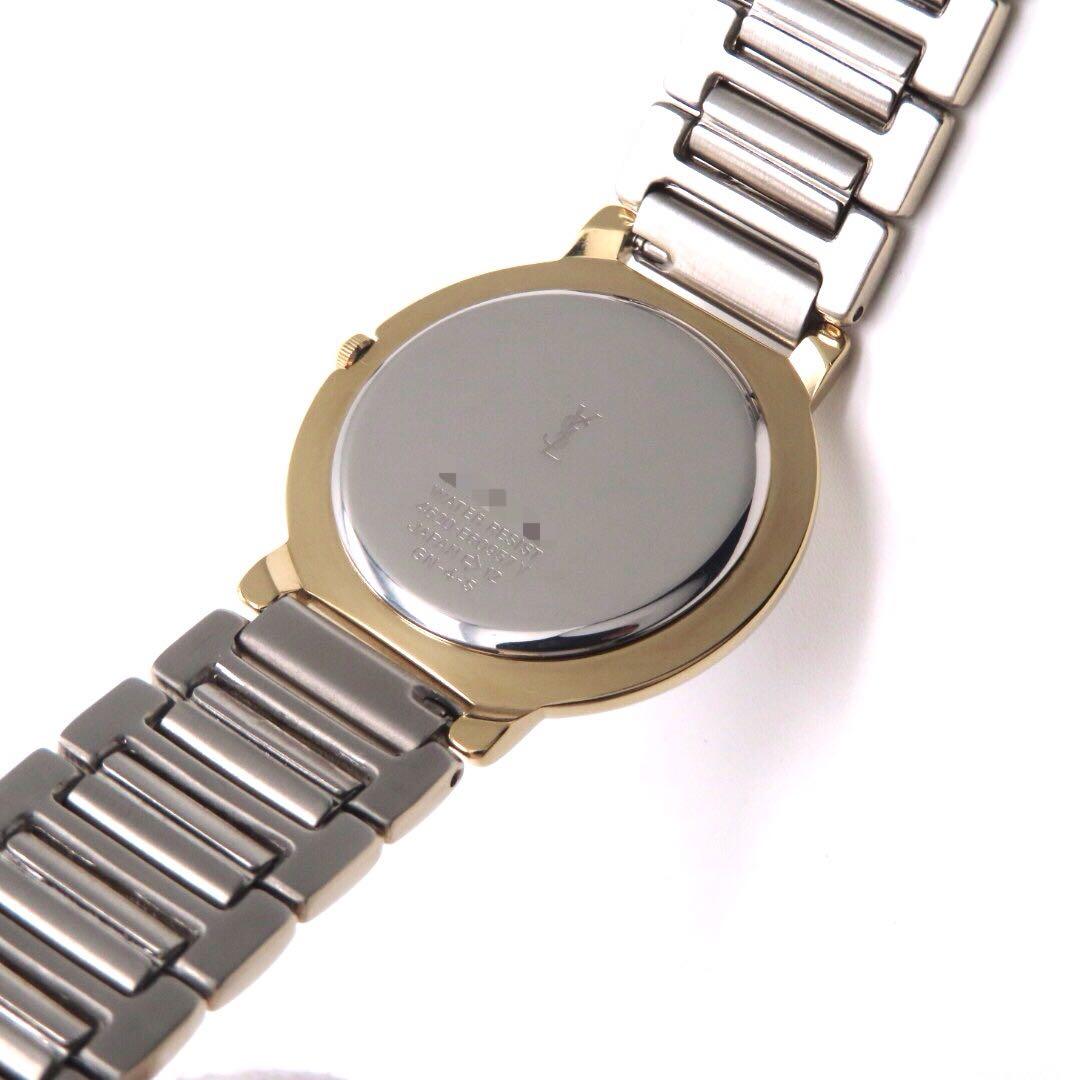 ☆極美品 4620 イヴサンローラン 時計 ラウンド コンビ ボーイズ ブラック