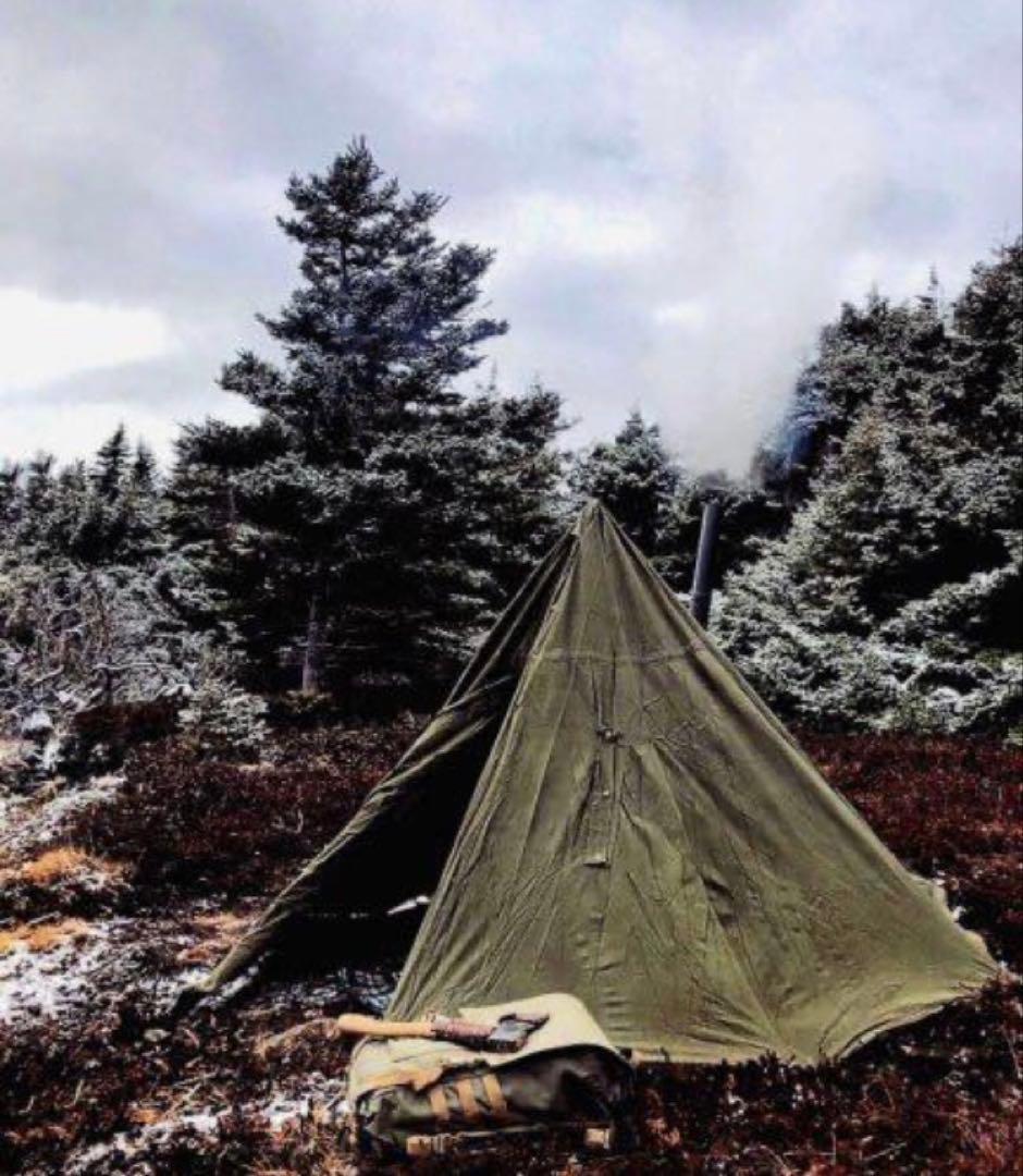 【軍幕屋】未使用ヒロシ愛用ポーランド軍ポンチョテント★サイズ3★ステンシルあり