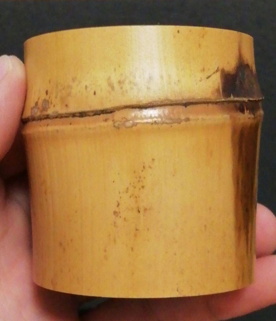 川上閑雪書付　竹　蓋置　共箱　茶道具